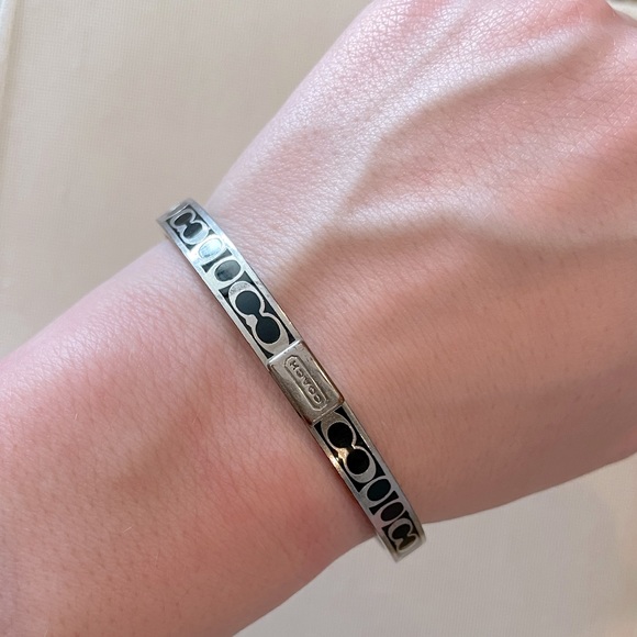 Coach Black and Silver Monogram Bangle - Picture 2 of 4